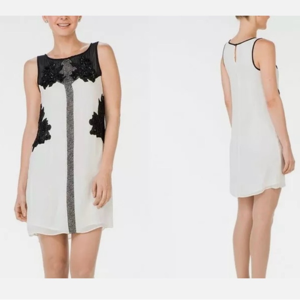 Pearl by Georgina Chapman of Marchesa Beaded Lace Inset Cocktail Dress